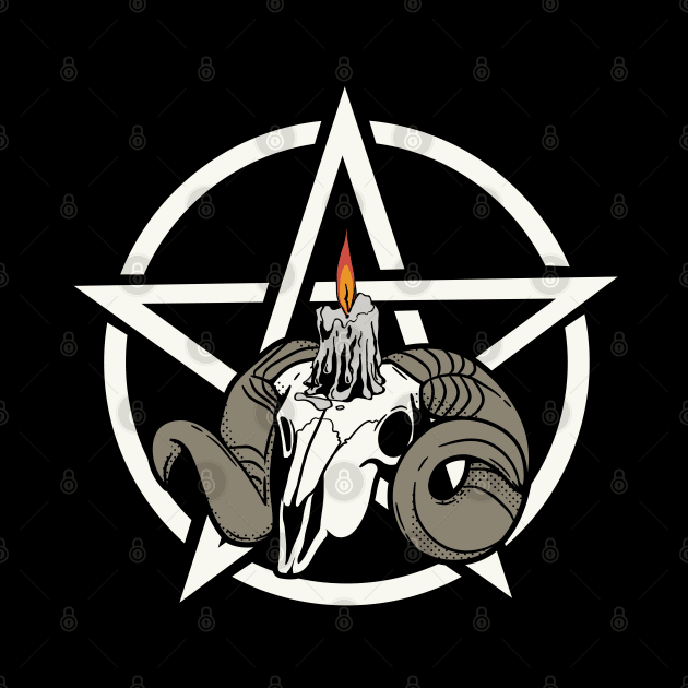 Ram skull Pentagram by LylaLace Studio