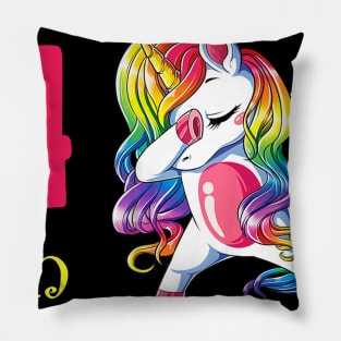 I Turned 4 in quarantine Cute Unicorn Dabbing Pillow