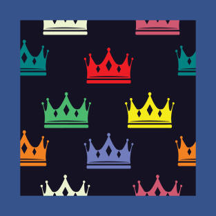 Colorful Crown Pattern T-Shirt