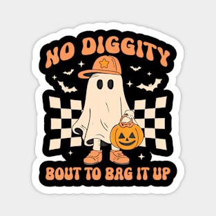 Halloween Ghost Bout to Bag it Up Toddler Kids Magnet
