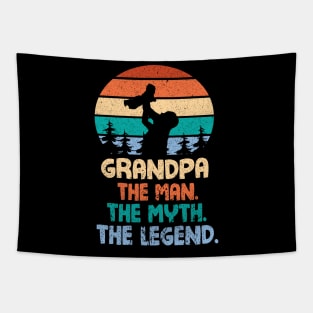 Grandpa The Man The Myth The Legend Happy Parent Father Independence July 4th Summer Day Vintage Tapestry