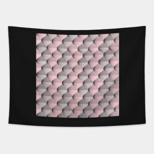 Ogee pattern in coral pink and grey, 60s nostalgia Tapestry