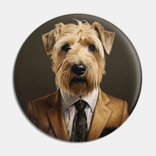 Soft Coated Wheaten Terrier Dog in Suit Pin