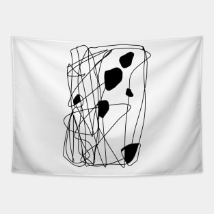 abstract black line art Tapestry