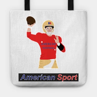 Football player in action with ball in hand Tote