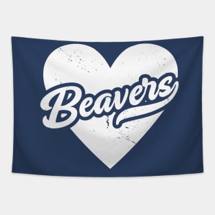 Vintage Beavers School Spirit // High School Football Mascot // Go Beavers Tapestry
