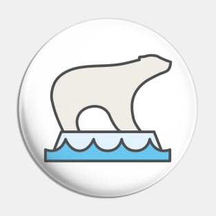 Polar Bear Environment Icon Pin