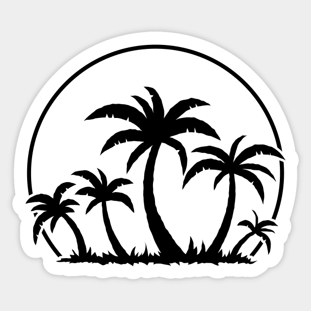 Crone Zone Sunset Palm Tree Diego Baseball Home Run Sticker for