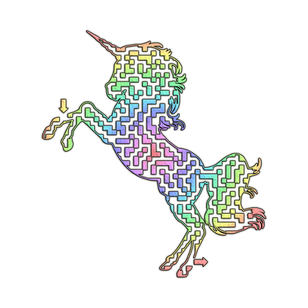 Unicorn Rainbow Maze & Labyrinth Unicorn Pin TeePublic