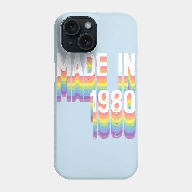 MADE IN 1980 / Birthday Typography Gift Design Phone Case by DankFutura