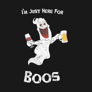 I'm Just here for the Boos Beer Drinking Ghost T-Shirt