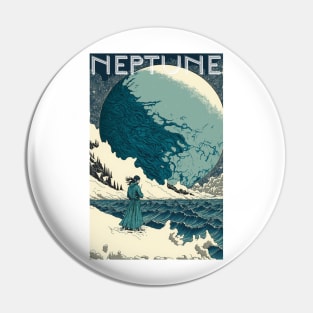 Neptune Travel Poster Vintage Pin