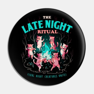 The Late Night Ritual - Cute Evil Cats Gift Pin