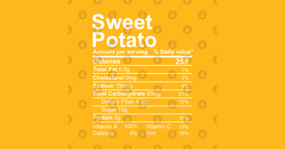 sweet potato Nutritional Facts Nutritional Facts TeePublic