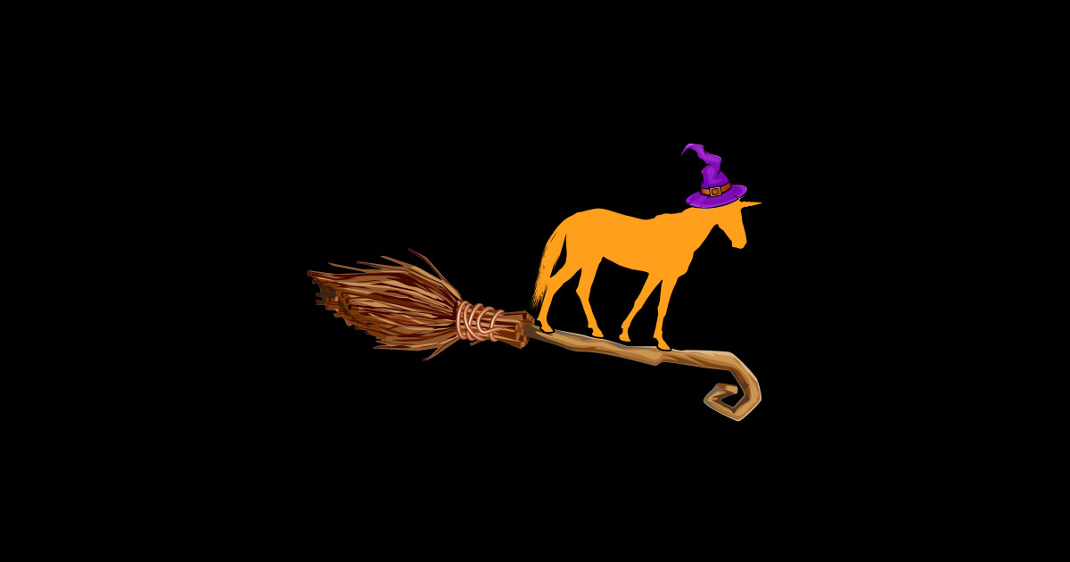 Unicorn broomstick Unicorn Broomstick Sticker TeePublic