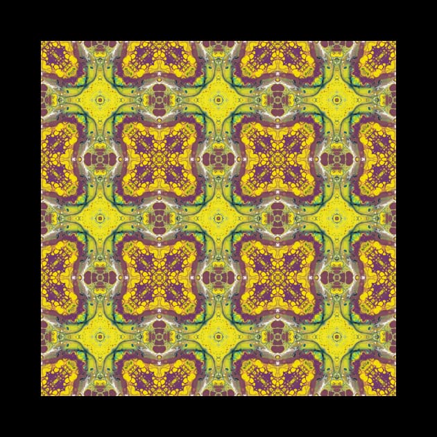 Pea Green, Purple Squarish Pattern - WelshDesignsTP004 by WelshDesigns