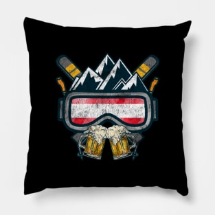 Austria Apres Ski Team Beer and Jagatee print Pillow