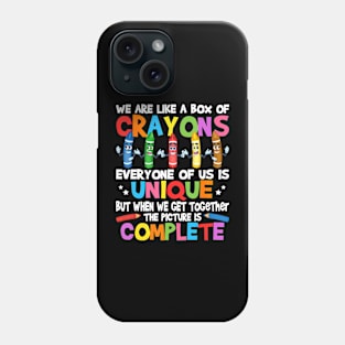 Funny Teacher We Are Like a Box of Crayons Phone Case