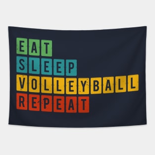 EAT SLEEP VOLLEYBALL REPEAT funny vintage retro Tapestry