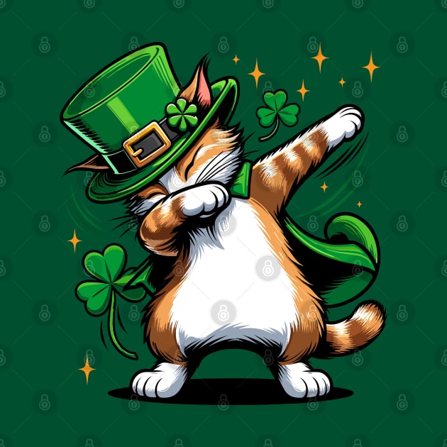 St. Patrick's Dabbing Ginger Cat Tee | Festive Irish Kitty Apparel by Kicosh