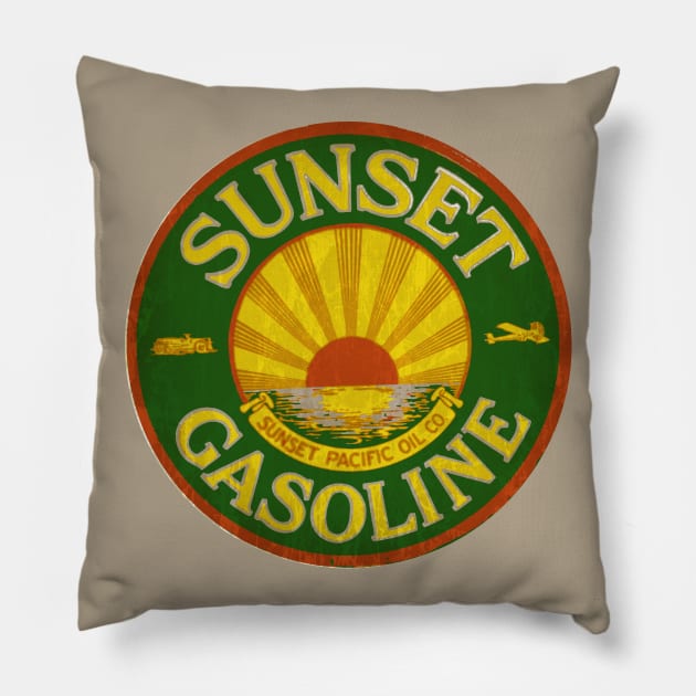 Sunset Gasoline Pillow by Midcenturydave
