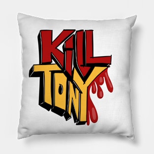 Kill Tony Custom Fan Logo in Red and Yellow Pillow