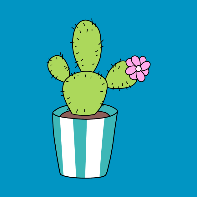 Cute Cactus in Striped Pot by saradaboru