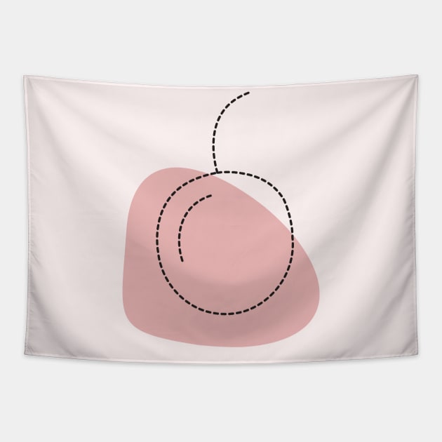 Minimalist Dotted Cherry Organic forms abstract art Tapestry by From Mars