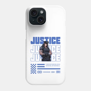 Muscular Police Anime Style Design | JUSTICE Phone Case