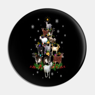 Goat Christmas Tree Lights Goat Lovers Happy Winter Holiday Pin