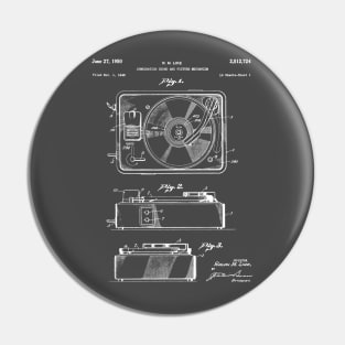 Record Player Patent - Vinyl Fan Music Lover Art - Antique Pin