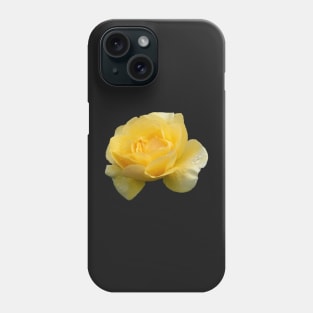 Pretty Yellow Rose with Raindrops Phone Case