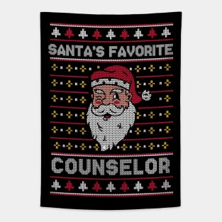 Santa's Favorite Counselor // Funny Ugly Christmas Sweater // School Counselor Holiday Xmas Tapestry