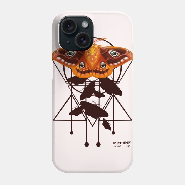 Geometric Moths Phone Case by MetroInk