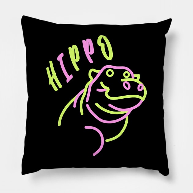 HIPPO Pillow by Vixie Hattori