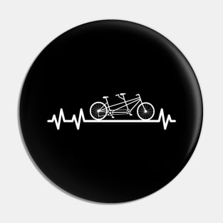 Tandem Bicycle Heartbeat Pulse Cyclist Couple Pin