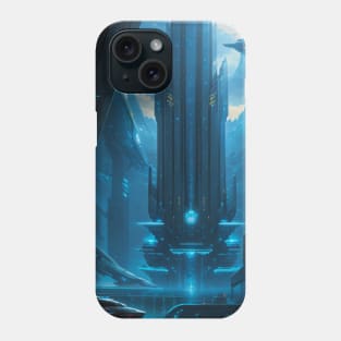 View of a Cyber City Spaceport Phone Case