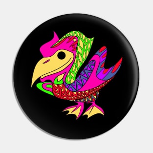 pelican in black pattern ecopop Pin