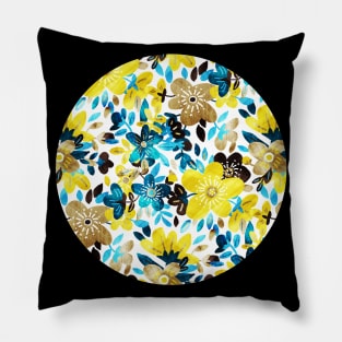 Happy Yellow Flower Collage Pillow