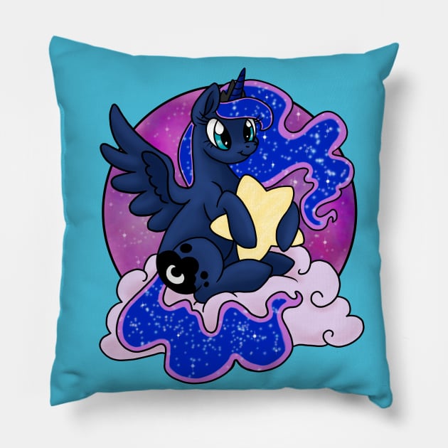 Moon Horse Pillow by Luckyponytattoo