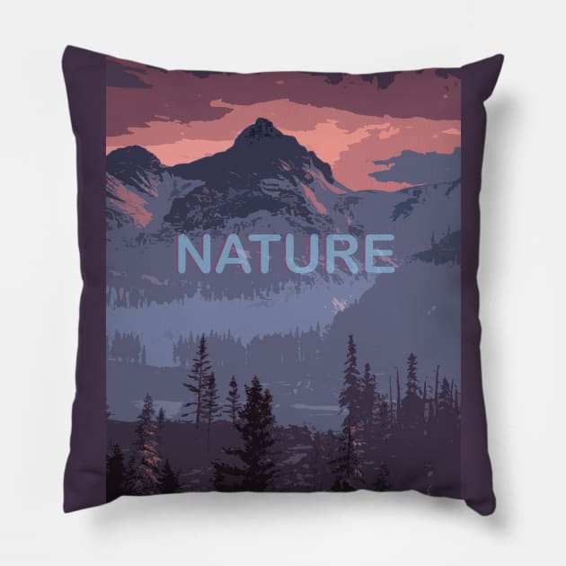 Nature - Mountains - Dawn Pillow by FanitsaArt