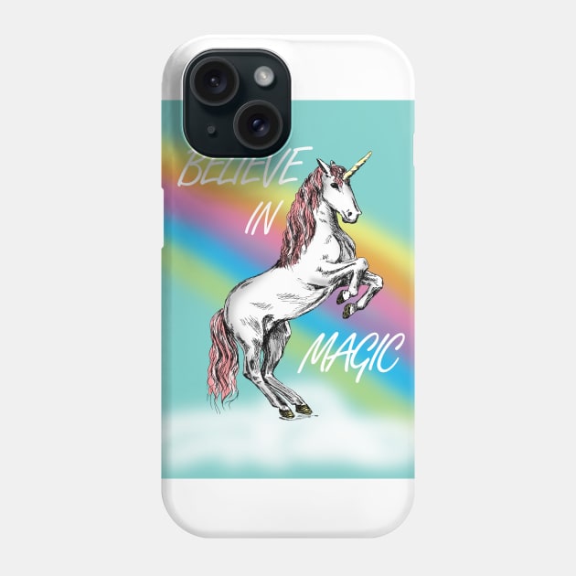 Unicorn Believe In Magic Phone Case by rachelsfinelines