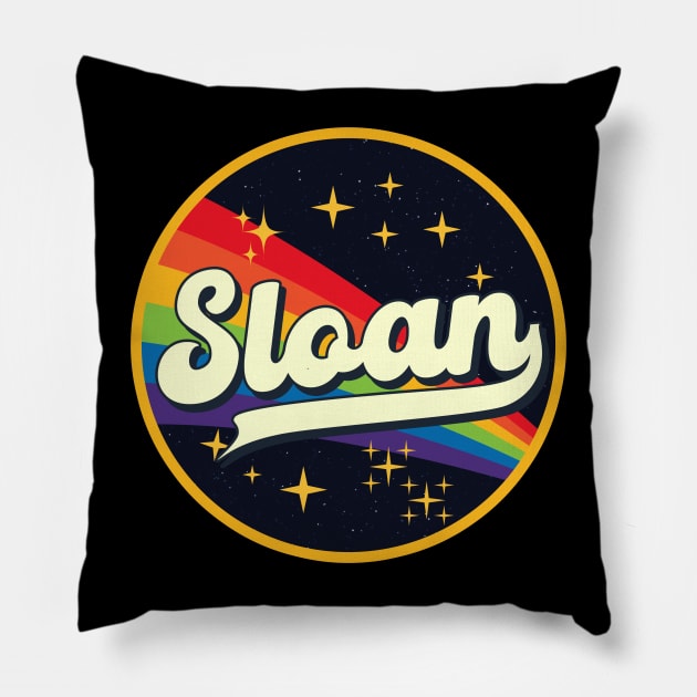 Sloan // Rainbow In Space Vintage Style Pillow by LMW Art