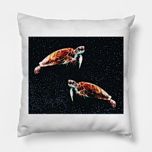 Space swimming turtles Pillow