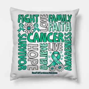 Renal Cell Carcinoma Awareness Awareness - Fight love survivor ribbon Pillow