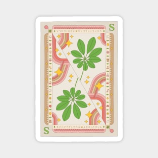 Schefflera Abricola Umbrella Plant Illustration with Playing Card Design for Plant Mom Plant Daddy Magnet