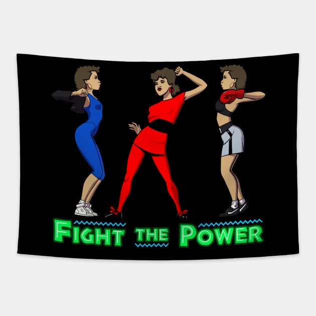 Fight The Power (with text) Tapestry by Hologram Teez