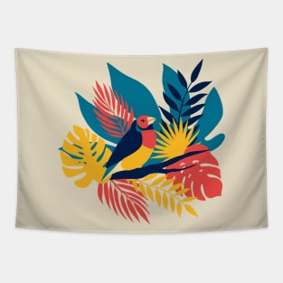 multi colored Gouldian finch bird Tapestry