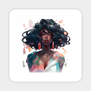 Cool Looking anime girl with dark skin Magnet