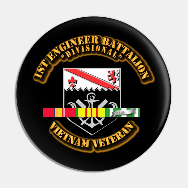 1st Engineer Battalion w SVC Ribbon Pin by twix123844